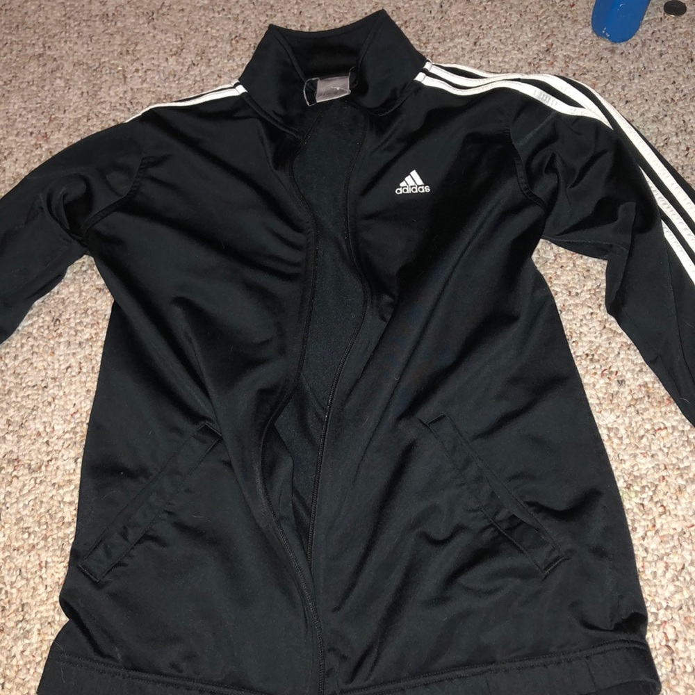 adidas black and white track jacket